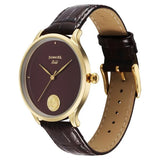 Sonata Maroon Coin Dial Men's Watch 7153YL03