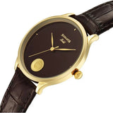 Sonata Maroon Coin Dial Men's Watch 7153YL03