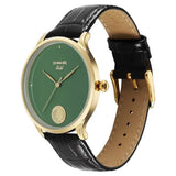 Sonata Green Coin Dial Men's Watch 7153YL04
