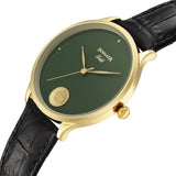 Sonata Green Coin Dial Men's Watch 7153YL04