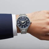 Titan Stellar Blue Dial Stainless Steel Watch 10028SM01