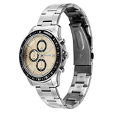 Sonata Champagne Dial Silver Strap Men's Watch 77187KM01