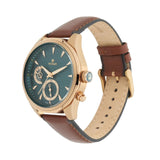 Titan Maritime Green Dial Leather Watch 1829QL01