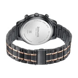 Sonata Black Dial Two-Tone Strap Men's Watch NU77146KM02