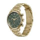 Sonata Green Dial Gold Strap Men's Watch NU77146YM02