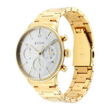 Titan Urban Magic Silver Dial Men’s Gold Watch 90102YM01