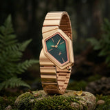 Fastrack Wild Green Dial Rose Gold Girls Watch 6323WM01