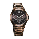 Titan Neo Splash Brown Dial Multifunction Watch for Men 1698QM02