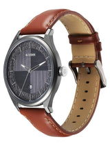 Titan Neo Economy Grey Dial Leather Watch 1802QL03