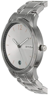 Titan White Dial Stainless Steel Watch 1806SM01