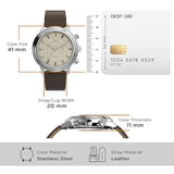 Timex Waterbury Beige Dial Chronograph Men Watch TW2Y23500UJ