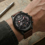 Titan Octane Cred Black Dial Men’s Leather Watch 90238KL03