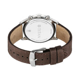Titan Brown Dial Multifunction Leather Watch 1805SL12