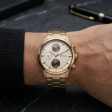Titan Classique Neo Splash Cream Dial Gold Watch 1805WM02