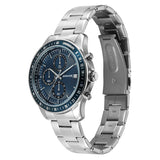 Sonata Blue Dial Silver Strap Men's Watch 77187KM02