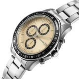 Sonata Champagne Dial Silver Strap Men's Watch 77187KM01
