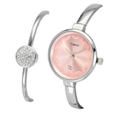Timex Fria Pink Round Dial Women’s Watch TWEL18500