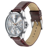 Sonata Silver Dial Brown Men's Watch 77163SL03