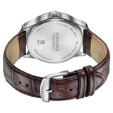 Sonata Silver Dial Brown Men's Watch 77163SL03