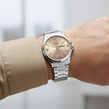 Titan Neo Arabic Beige Dial Steel Watch 1870SM06