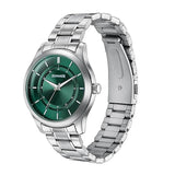 Sonata Green Dial Silver Strap Men's Watch NU77149SM02