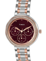 Timex Multifunction Maroon Dial Women’s Watch TW000Z301