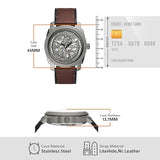 Fossil Machine Automatic Leather Watch for Men ME3254