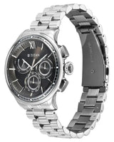 Titan Classique Chronograph Black Dial Steel Watch 90218SM01