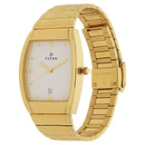 Titan White Dial Men’s Date Steel Watch
