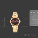 Titan Purple Time Deluxe Rose Gold Women’s Watch 95376WM01