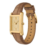 Michael Kors Essex Gold Dial Leather Strap Watch MK7584