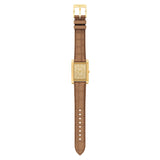 Michael Kors Essex Gold Dial Leather Strap Watch MK7584