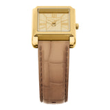 Michael Kors Essex Gold Dial Leather Strap Watch MK7584