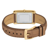 Michael Kors Essex Gold Dial Leather Strap Watch MK7584