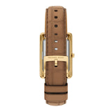 Michael Kors Essex Gold Dial Leather Strap Watch MK7584