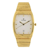 Titan White Dial Men’s Date Steel Watch