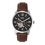 Fossil Townsman Automatic Skeleton Dial Leather Watch for Men ME3061
