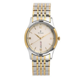Titan Karishma Off White Dial Day-Date Steel Watch