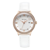Titan Bright Leathers Silver Dial Women’s Watch NT95247WL05