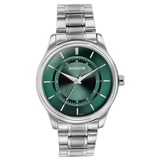 Sonata Green Dial Silver Strap Men's Watch NU77149SM02