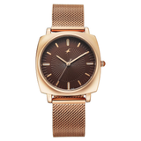 Fastrack Stunners Brown Dial Rose Gold Girls Watch 68043WM05