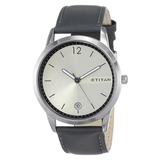 Titan Silver Dial Leather Men’s Watch NS1806SL03