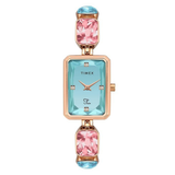 Timex Fria Women Blue Rectangular Analog Watch TWEL16900