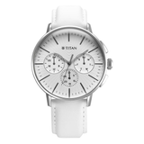Titan Light Leathers Multifunction Silver Dial Leather Watch 90134SL04
