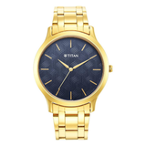 Titan Karishma Blue Dial Men’s Gold Watch 1825YM05