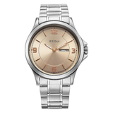 Titan Neo Arabic Beige Dial Steel Watch 1870SM06