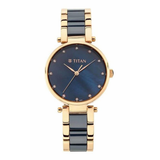 Titan Ceramic Blue Dial Women’s Watch NT95061WD05