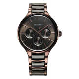 Titan Ceramic Fusion Black Dial Steel Watch 90148KD05