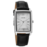 Sonata Silver Dial Black Leather Strap Men's Watch 77199SL01