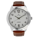 Titan White Dial Leather Strap Men’s Watch NU1585SL07
